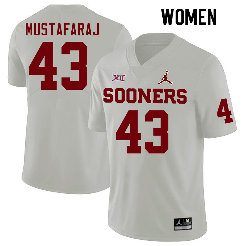 Women #43 Redi Mustafaraj Oklahoma Sooners College Football Jerseys Stitched-White